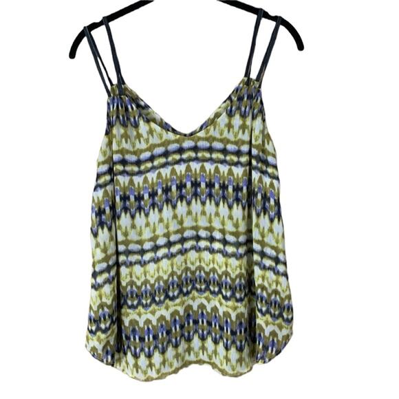 PJK Patterson J Kincaid Double Leather Strap Tank Top Yellow Gray Size Medium - Picture 1 of 9